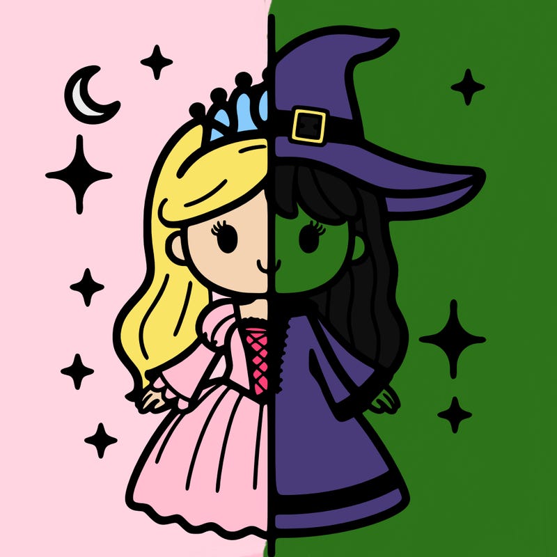 split princess and witch