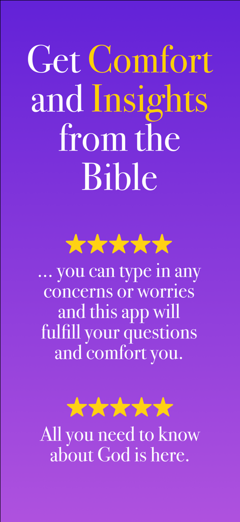 Bible Ace: AI Bible Study - Reseñas de usuarios y calificaciones de cinco estrellas para la aplicación de estudio bíblico con IA Bible Ace, destacando ideas espirituales y consuelo.