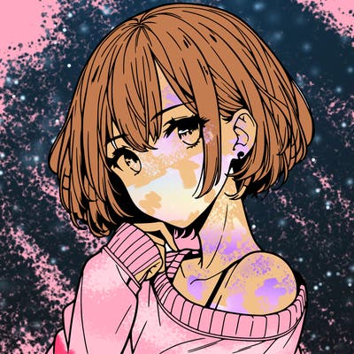 cool anime girl with short hair