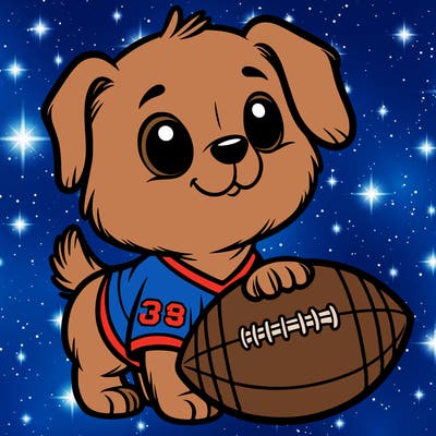 dog in a football