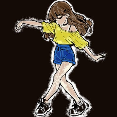 realistic girl danceing