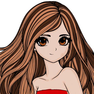 realistic girl pretty long hair