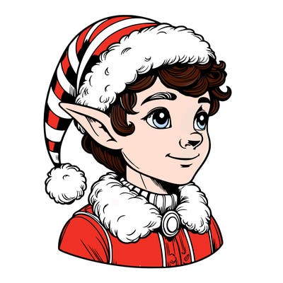 realistic elf with santa hat