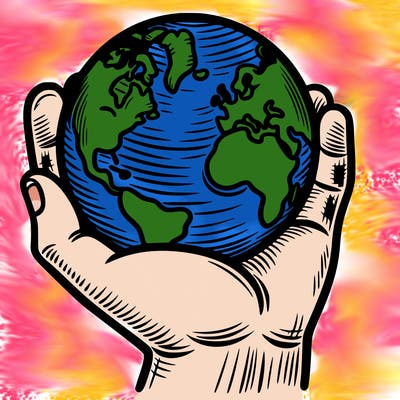 hand holding earth