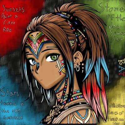 realistic tribal manga woman