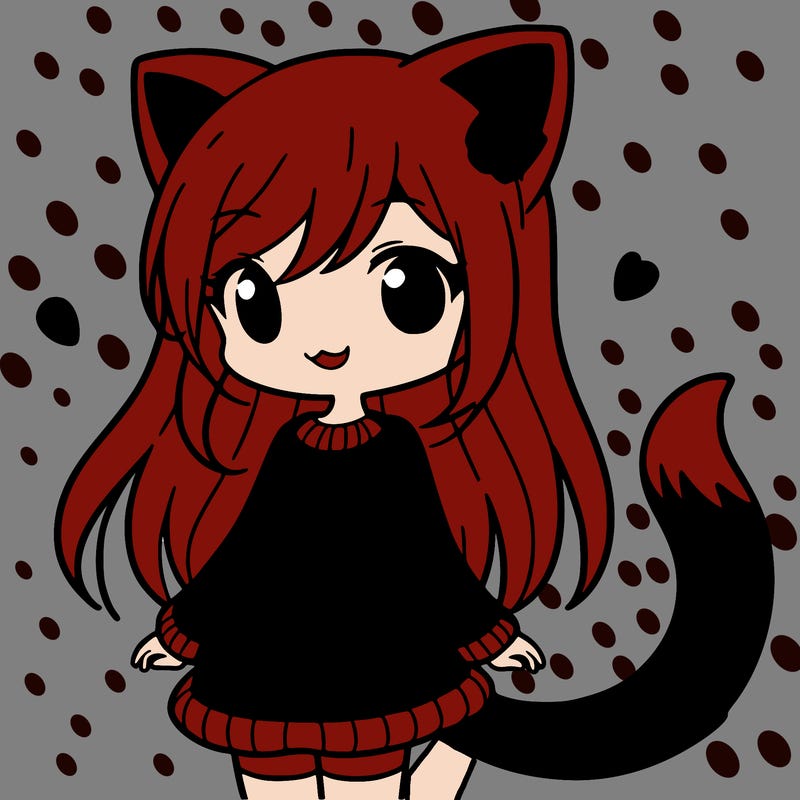 girl with cat ears and tail