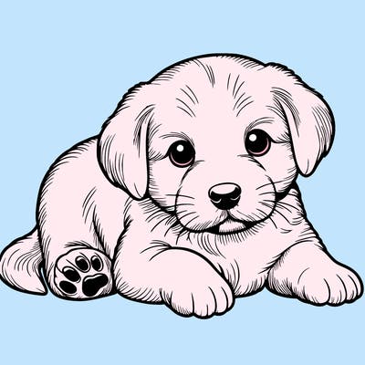 a cute realistic puppy