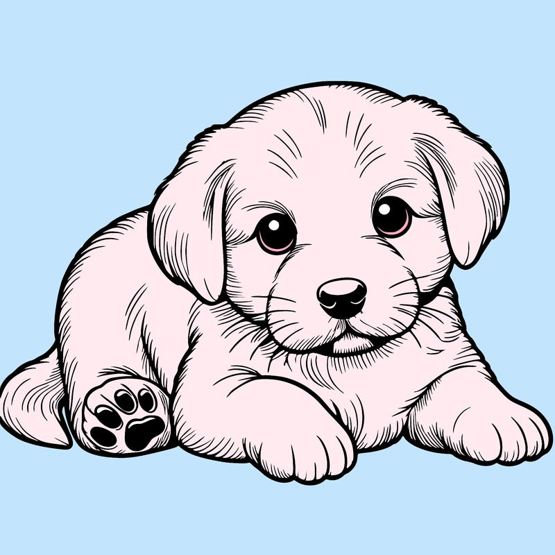 a cute realistic puppy