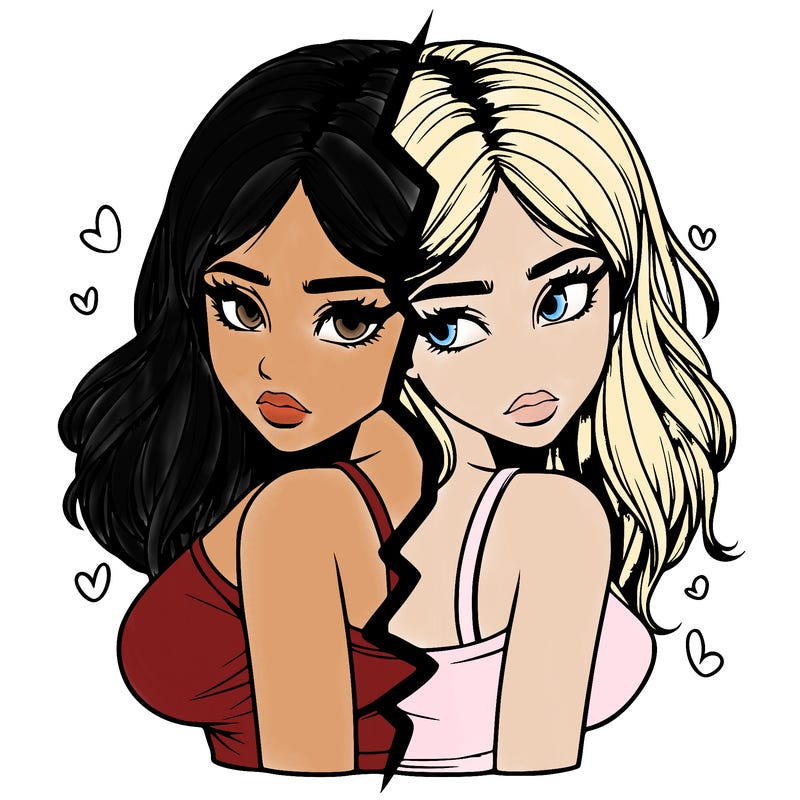 realistic girl split