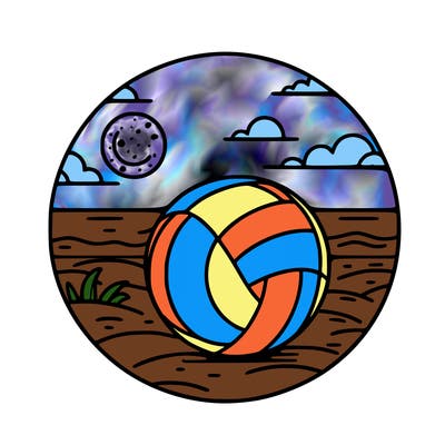 volleyball on a beach