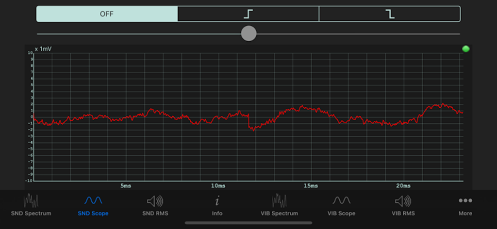 Sonic Tools SVM - Forma de onda sonora em tempo real na interface SND Scope do aplicativo Sonic Tools SVM