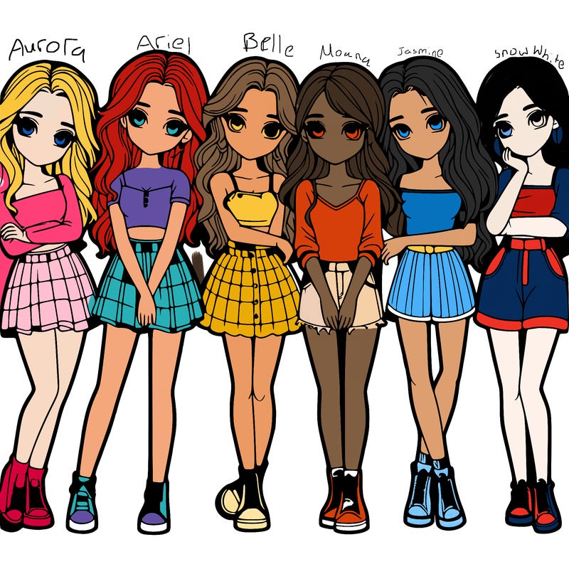 a group of girls realistic