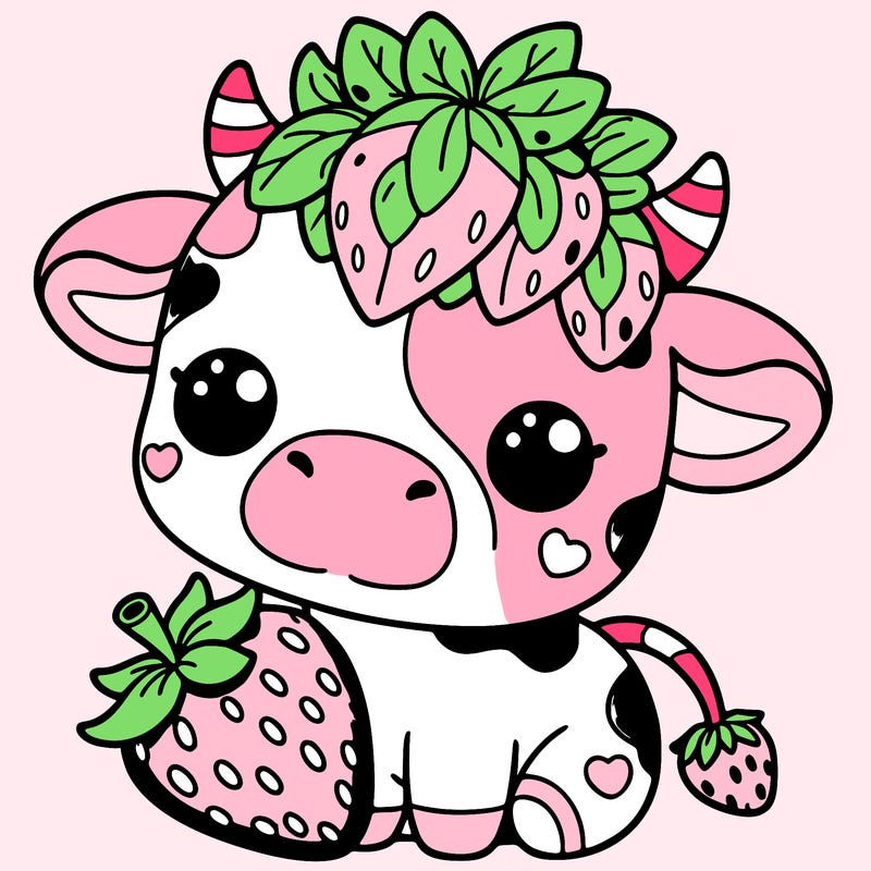cute strawberry cow