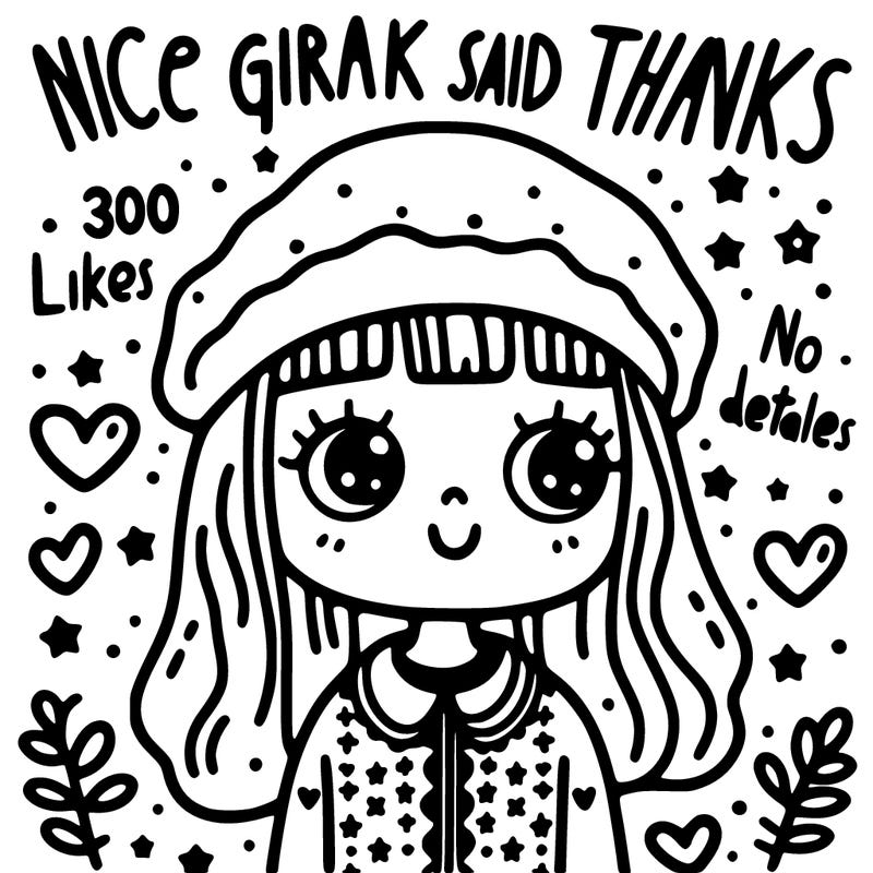 nice girl said thanks you for 300 likes