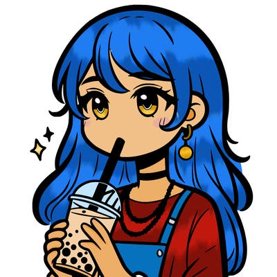 teenage girl drinking boba
