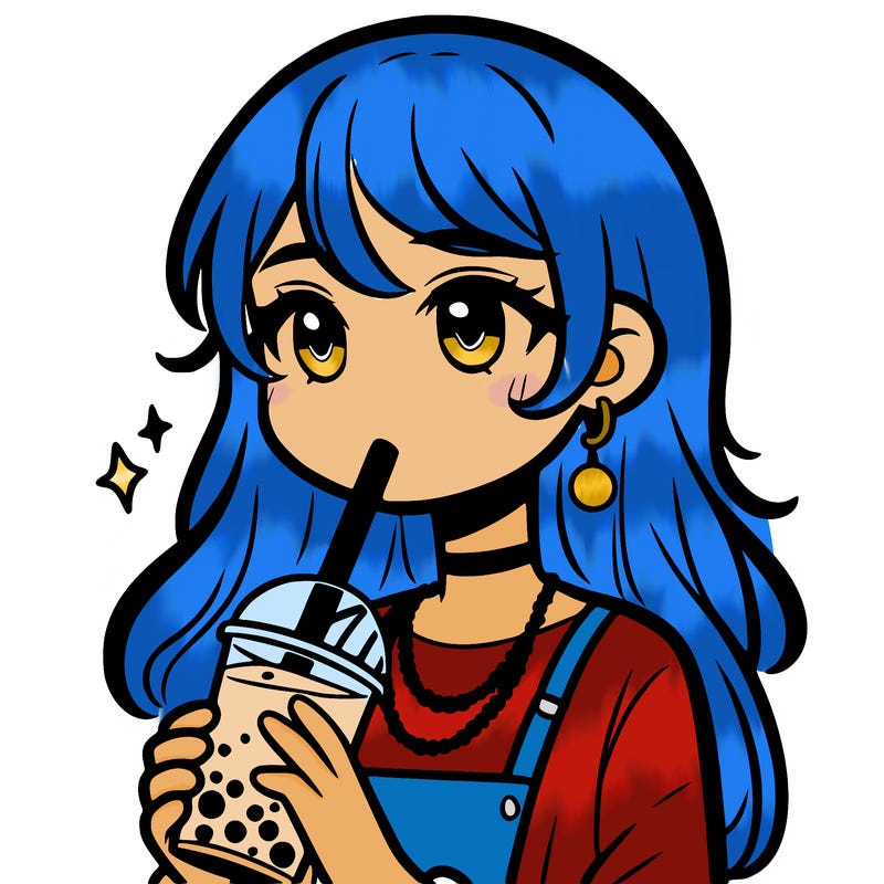 teenage girl drinking boba