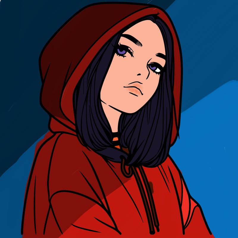 a realistic girl in a hoodie