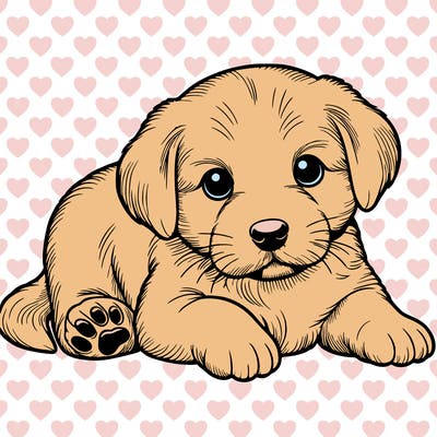 a cute realistic puppy