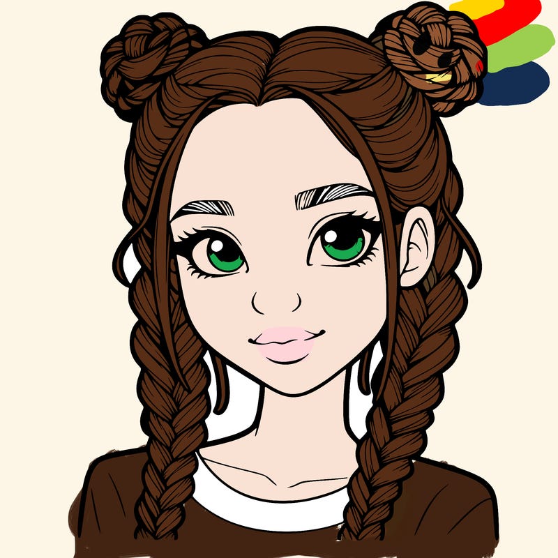 realistic girl with braids