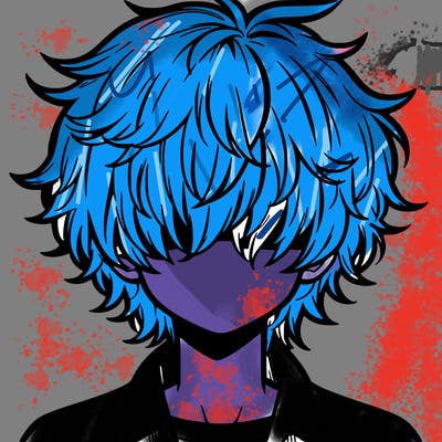 manga boy fluffy hair covering his eyes