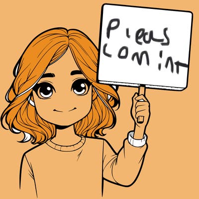 realistic girl holding up a sign