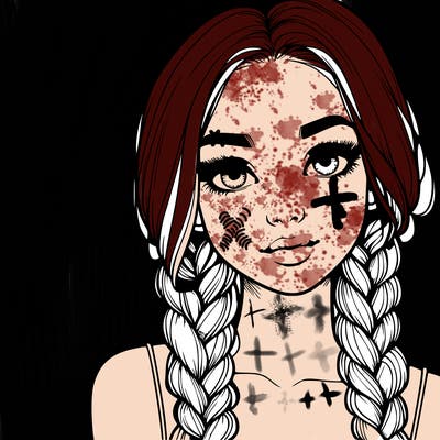 realistic girl with braids