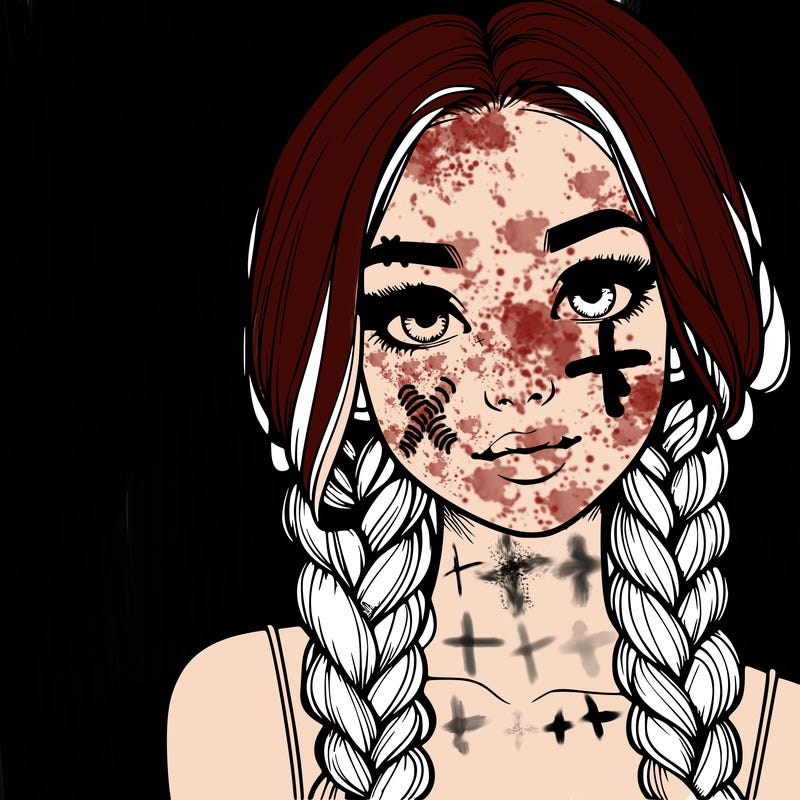 realistic girl with braids