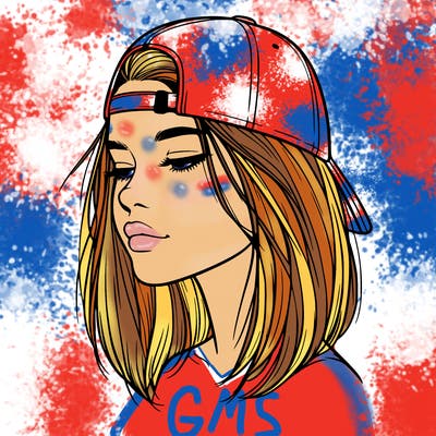 realistic  girl with a backwards hat