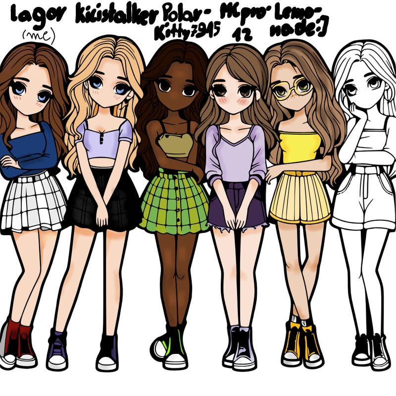 a group of girls realistic