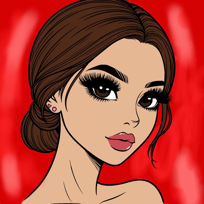 realistic girl with lashes