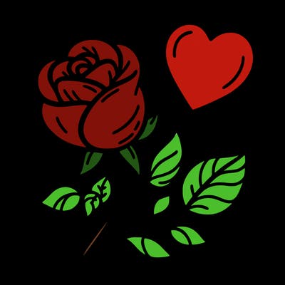 rose and heart