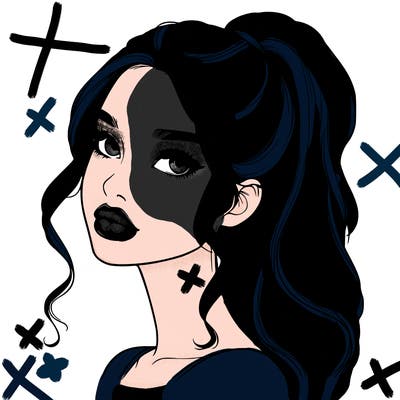 realistic girl with a ponytail on her hair and lips