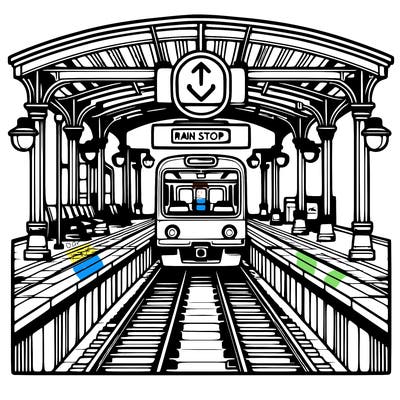 a train stop frontal from the front