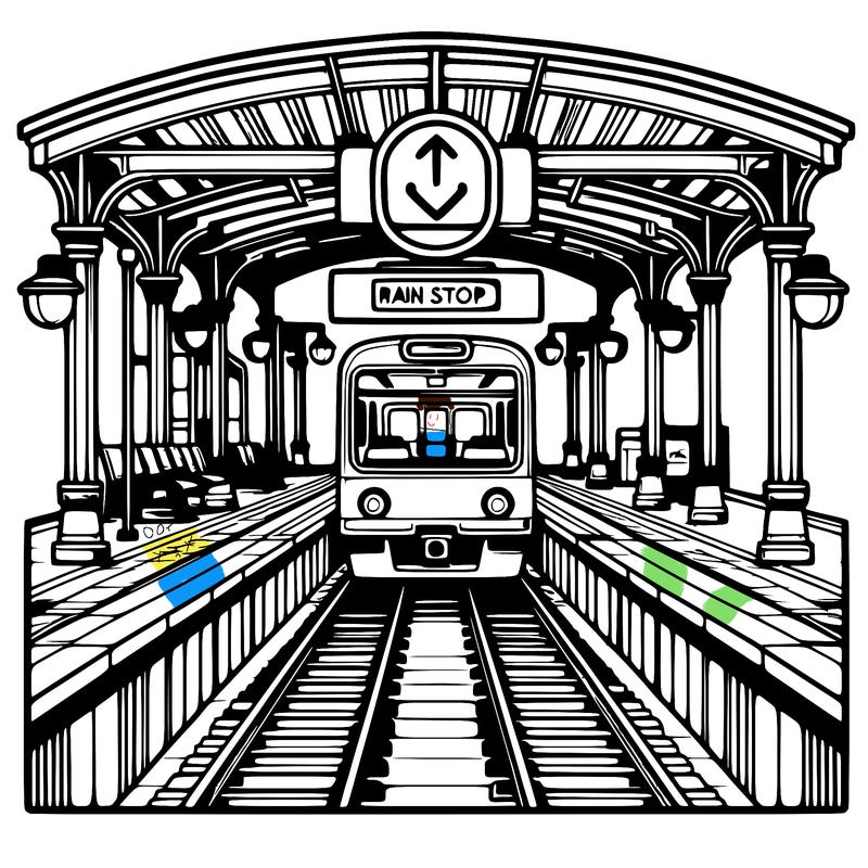 a train stop frontal from the front