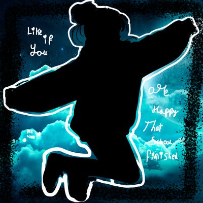 realistic girl jumping with a bun and oversized sweatshirt