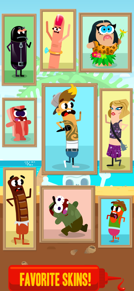 Variety of funny character skins for the sausage runner game