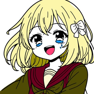 a anime girl happy