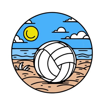 volleyball on a beach