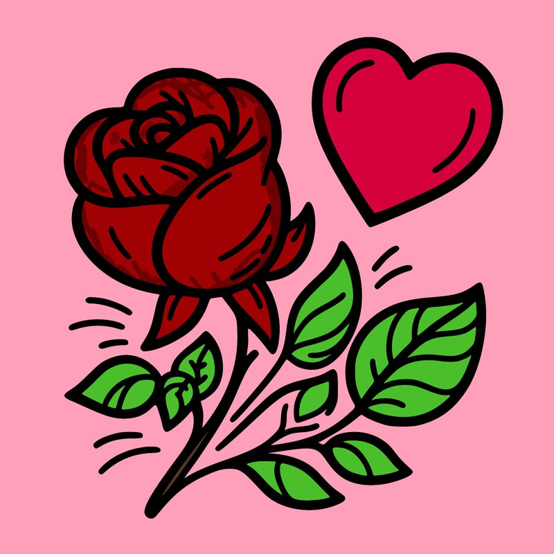rose and heart