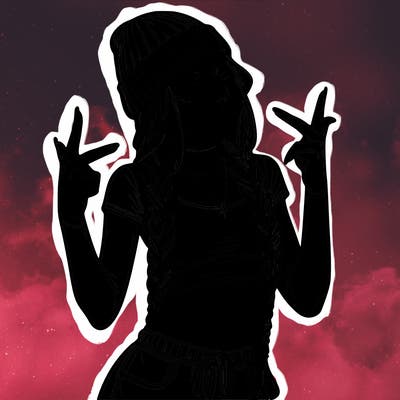 realistic teenage girl with braids and a beanie and crop top doing 🫶🏼