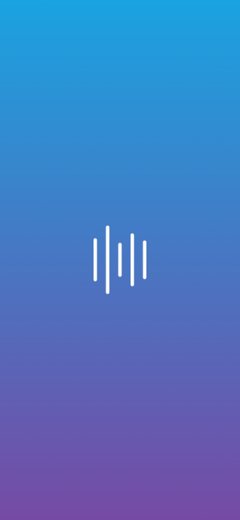 Note ABA - Note ABA app splash screen featuring a minimalist white logo on a blue and purple gradient background.