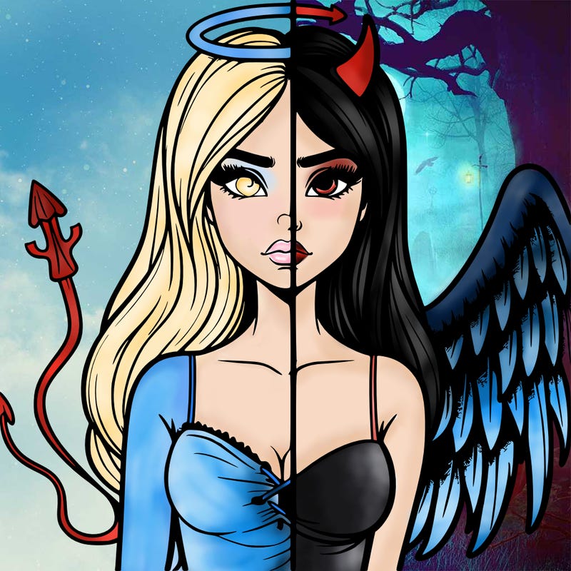 devil vs angel realistic girl