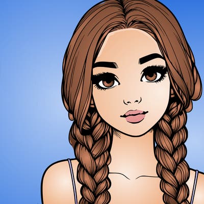 realistic girl with braids
