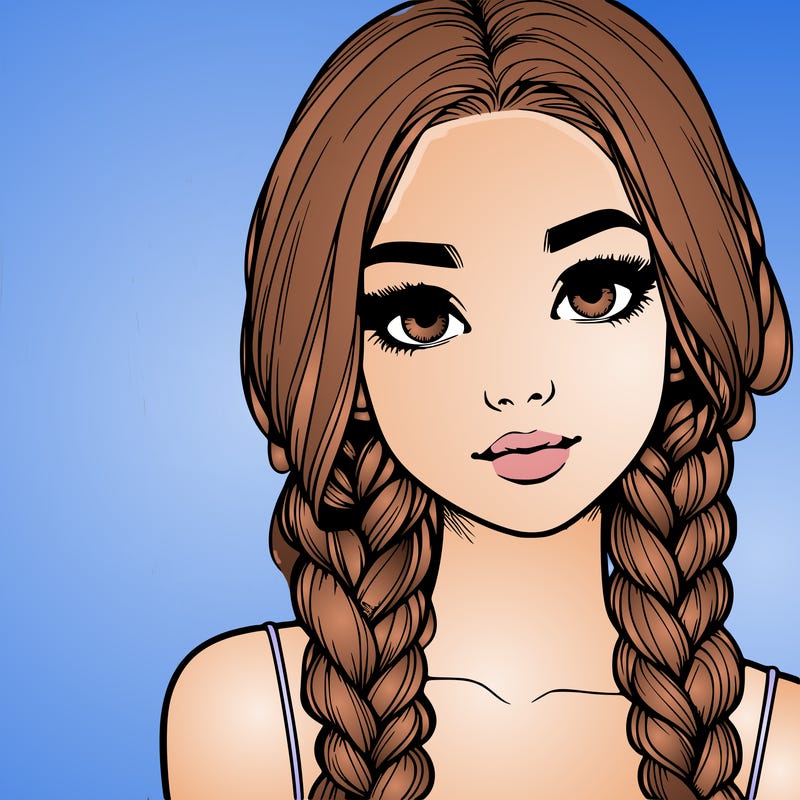realistic girl with braids