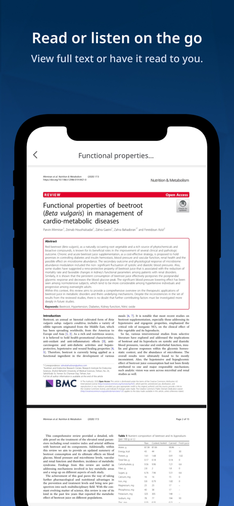 EBSCO Mobile - A peer-reviewed scholarly article displayed on the EBSCO Mobile app