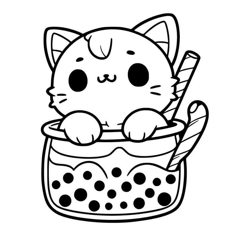 a cute cat in a boba