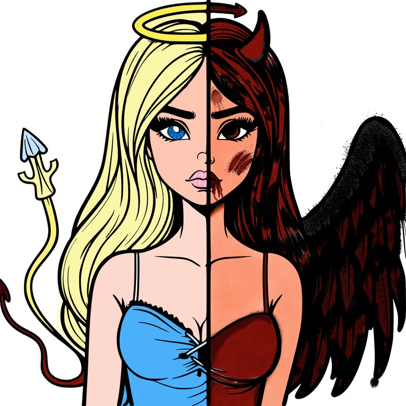devil vs angel realistic girl
