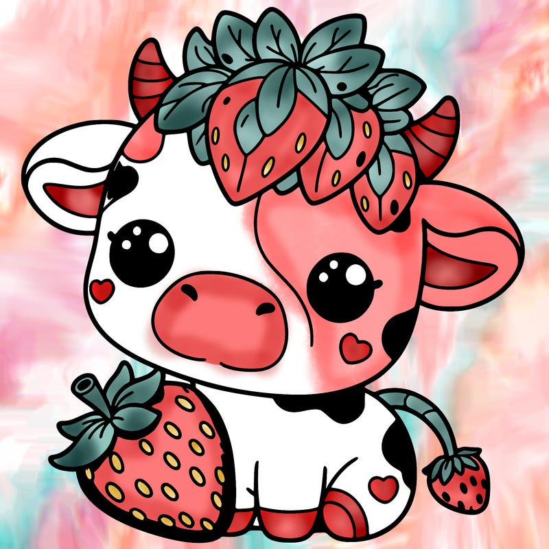 cute strawberry cow