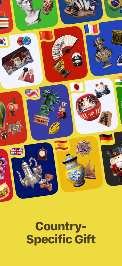 Talkin: Global Friends & Chat - Une collection de cadeaux virtuels culturels et spécifiques à chaque pays dans l'application Talkin.