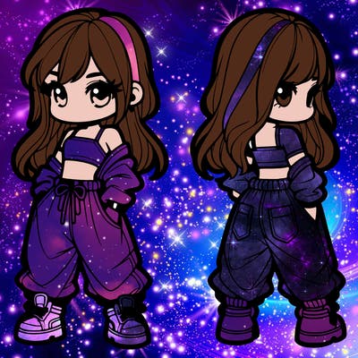 girl in crop top and baggy pants